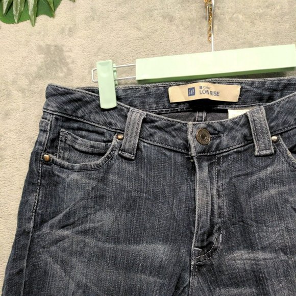 GAP Curvy USA Made Women Jeans Low Rise Bootcut Solid Blue W:31 L:34 - Picture 5 of 16